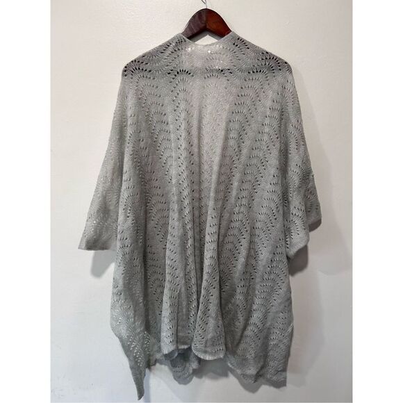 LC by Lauren Conrad Waterfall Open Knit Light Weight Gray Cardigan One Size - Picture 8 of 10